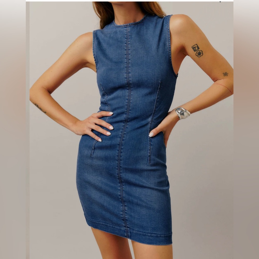 Reformation Blue Denim Jean Dress